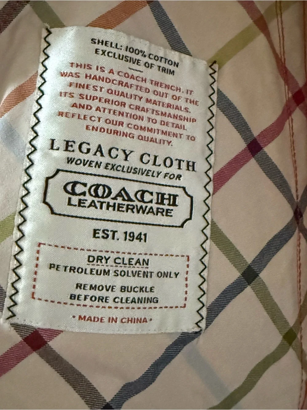 Coach Legacy/Red Double-Breasted Trench Coat with Belt